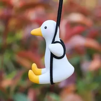 Качающаяся утка, подвесное украшение для автомобиля, домашний офис, зеркало заднего вида автомобиля, мультяшная утка, подвесное украшение в виде животного, подарок на день рождения, Рождество E