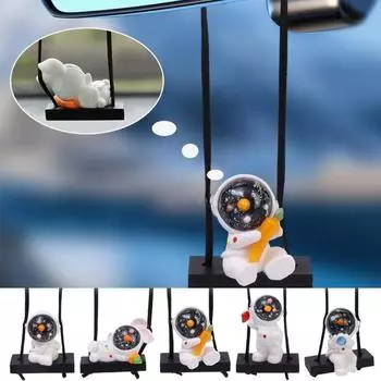Качающийся астронавт подвеска для автомобиля зеркало заднего вида подвесное украшение украшения милый космический человек аксессуары для украшения салона автомобиля