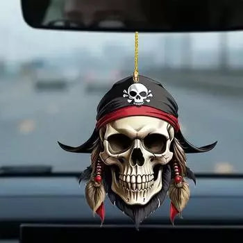Качающийся череп, украшение для автомобиля, скелет, акриловая подвеска для автомобиля, подвеска для зеркала автомобиля в виде скелета, украшение для зеркала заднего вида CHINA