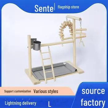 Качели из натурального перца: Подставка для дрессировки и стачивания когтей для попугаев из цельного дерева null