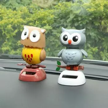 Качели Куклы Милая Сова Птицы Солнечные Танцы Трясущаяся Голова Подарок Украшение Автомобиля Стайлинг Автоаксессуары Украшение Приборной Панели Gray