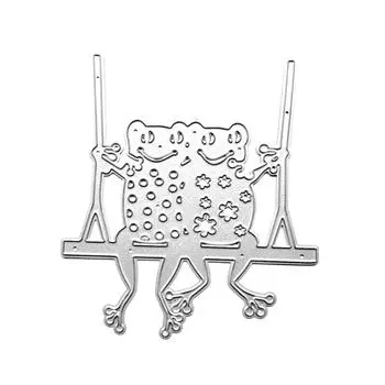 Качели лягушка металлический трафарет для скрапбукинга трафарет высечки карты тиснение DIY фотоальбом шаблон формы украшения