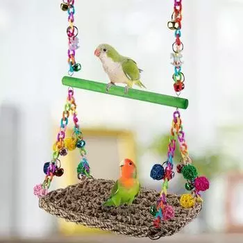 Качели с птицами и попугаями, тканые гамак для скалолазания, коврик для качелей, красочный гамак для попугаев, подставки для птичьей клетки розы красного
