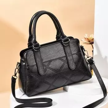 Качественная кожаная женская сумка, новая, большая вместимость, простая повседневная сумка-тоут, мягкая кожаная женская сумка, женская сумка для покупок