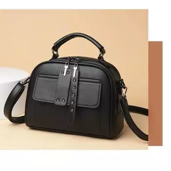 Качественная модная сумка через плечо из искусственной кожи с двойной молнией, прочная строчка, нежные линии, женские сумки, женственные сумки