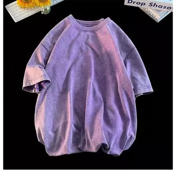 Качественная мужская футболка оверсайз с кислотной стиркой, винтажные футболки, уличная одежда, футболки с минеральной стиркой, для мальчика, свободные, роскошные топы S