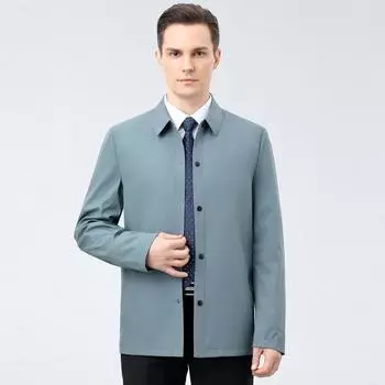 Качественная весенне-осенняя мужская куртка нового стиля для молодежи и среднего возраста, мужская повседневная куртка на пуговицах, куртка с лацканами, короткий повседневный топ 165