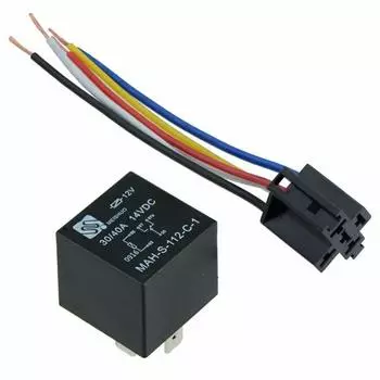 Качественное 5-контактное JD1914 водонепроницаемое автомобильное запасное реле с держателем гнезда 1Pcs чёрный