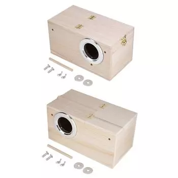 Качественное деревянное гнездо для домашних животных, домик для разведения, клетка, аксессуары для попугая left opening