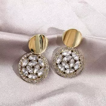 Качественные элегантные серьги-гвоздики New Wave Temperament, женские ювелирные изделия из серебра 925 пробы, круглые серьги золотой