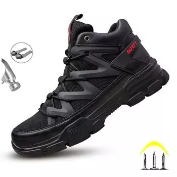 Качественные рабочие ботинки, мужская антистатическая, противопрокольная, противоударная защитная обувь, мужская водонепроницаемая неразрушимая обувь, зимняя обувь 37 чёрный