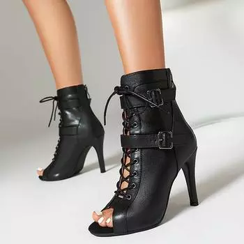 Качественные женские туфли на высоком тонком каблуке-шпильке для джазовых танцев, женские туфли на замшевой подошве для бальных танцев, настраиваемые уличные ботинки, большие размеры 34-46 35