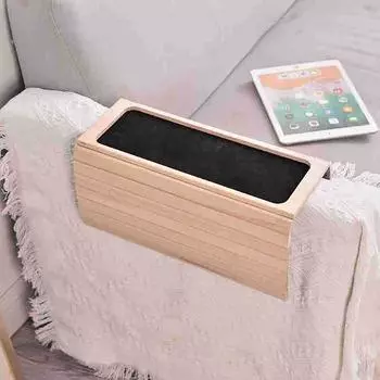 Качественный бамбуковый деревянный поднос для дивана, стол, противоскользящий подлокотник, органайзер, протектор, держатель для напитков, подстаканник