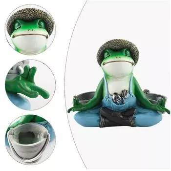 Качественный кашпо для медитаций в виде лягушки, цветочный горшок в виде лягушки, прекрасный держатель для цветов, привлекательный дизайн, идеально подходит для небольших посадок зелёный