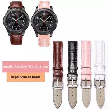 Качественный кожаный ремешок для часов для Samsung Gear S3 Frontier S2 Классический спортивный сменный ремешок For Gear S3 белый