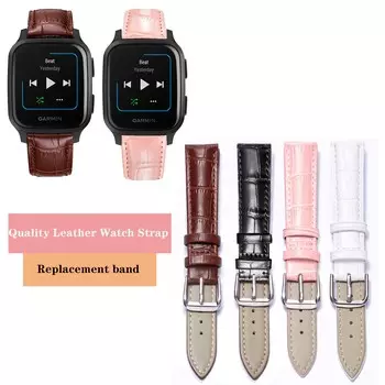 Качественный кожаный ремешок для часов Garmin Venu SQ 2 plus Forerunner 955 255 745 645 245 158 Сменный ремешок 20mm for Garmin белый