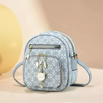 Качественный кожаный женский рюкзак через плечо для девочек, сумка для летних студентов, универсальная маленькая квадратная сумка через плечо, мини-рюкзак