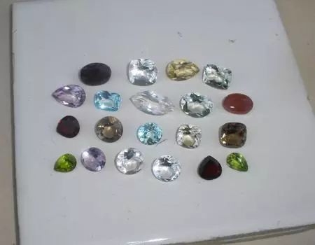 Качественный микс из натуральных камней — всего 20 камней Free Size фиолетовый