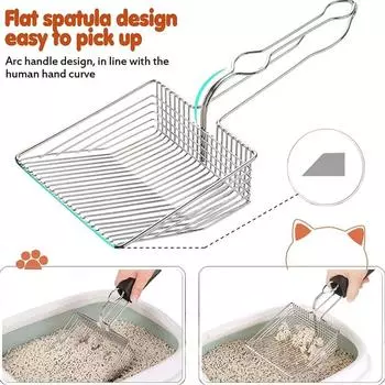 Качественный стальной совок для кошачьего туалета, не легко какать кошкам, моющийся Petkit, лопата для кошачьего туалета S8K4 Silver-1pcs