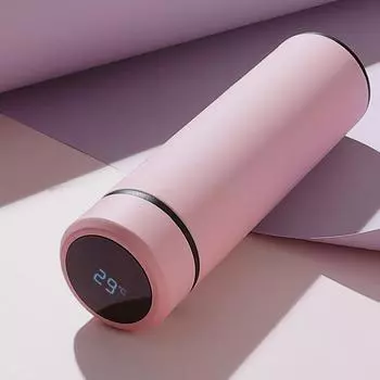 Качественный термос с дисплеем температуры, стакан из нержавеющей стали, оптовая продажа, стакан с вакуумной изоляцией, бутылка для заварки чая, посуда для напитков 450ml синий