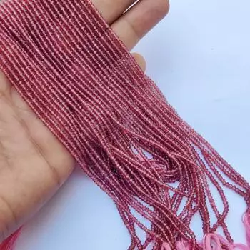 Качество ААА+, натуральный турмалин оттенка граната, граненые круглые бусины, свободный драгоценный камень, 16-дюймовые бусины для изготовления ювелирных изделий, размер камня 2,5–4 мм. 1 Strand Faceted Garnet B