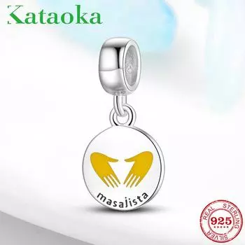 Качество KATAOKA, стерлинговое серебро 925 пробы, бусины Masajista, подходят для оригинального ожерелья Kataoka, браслета, бусины, изысканные ювелирные изделия зелёный