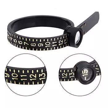 Качество с лупой, размеры 1-17, настоящий тестер, измерительное кольцо, измеритель размера, обручальное кольцо