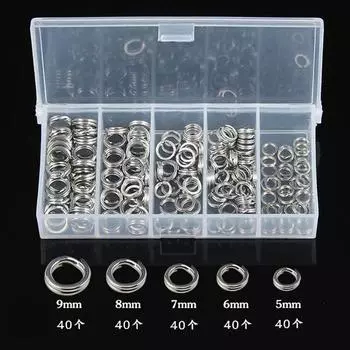 Качество Yediao, 200 шт., смешанные речные двойные/разрезные/соединительные кольца, различные рыболовные снасти из нержавеющей стали/аксессуары для пустых приманок