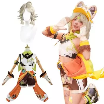 Kachina Косплей с Beastman Genshin Косплей Взрослые Культурные События Сценическая Одежда Kachina Косплей Парик [Kachina Ryohin] Парик, Костюм, Костюм, Фестиваль,