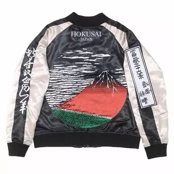 Кацусика Хокусай Ветер Ясный День Настоящий Шедевр Товары Почтовый Заказ [Marushin] [Sukajan] Верхняя Одежда/Gain