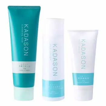 KADASON 3-piece skin care set (face wash, lotion, moisturizing serum), oil-free, seborrhea skin, made in Japan