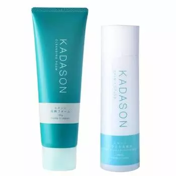 KADASON Facial Cleansing Foam & Ceramide Lotion Set (120ml each / Oily Skin) Oily Skin Oil-Free Skin Care Moisturizing (Made in Japan)