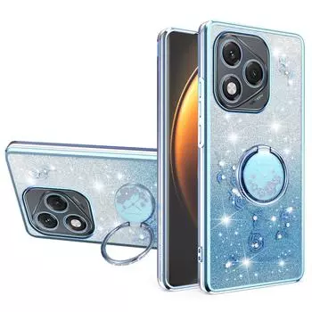 KADEM Чехол для Honor 400 Lite 5G с кольцом-подставкой из ТПУ, с цветами, чехол для телефона с градиентным блеском Blue