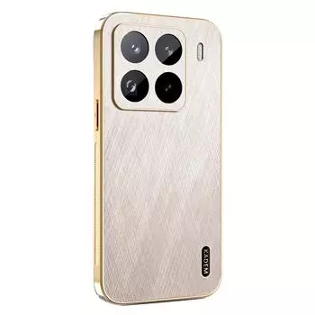 KADEM Чехол для Xiaomi 15 Pro Гальваническое покрытие Шелковистая текстура ПУ+ТПУ Задняя крышка телефона Gold
