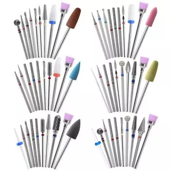 KADS 10 шт. фрезы для дизайна ногтей Алмазные сверла для ногтей для электрической машины для ногтей профессиональные маникюрные инструменты