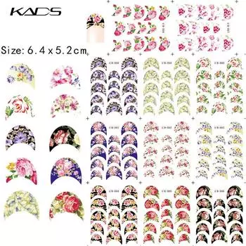 KADS, 11 листов/комплект, водная наклейка, французская круглая серия, водная наклейка для ногтей, обертывает наклейки для ногтей для переноса воды, наклейка для ногтей