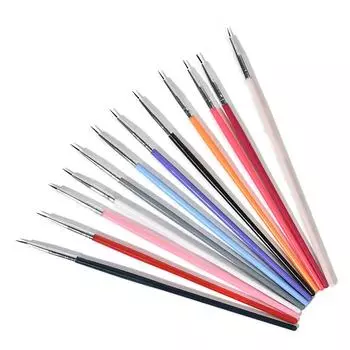 KADS 12 шт., акриловая кисть для французского дизайна ногтей, красочная кисть для подводки, профессиональная ручка для рисования ногтей для маникюрного салона, кисточка для маникюра