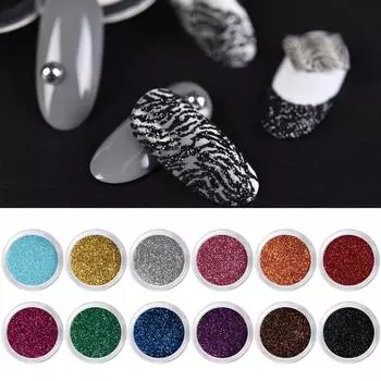 KADS 12 шт., набор для сияния и блеска ногтей, пигментный лазер для дизайна ногтей, украшения для гель-лака