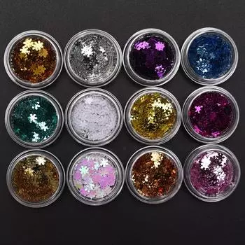 KADS 1 горшок с блестками для ногтей «сделай сам», снежинки, блестки для ногтей