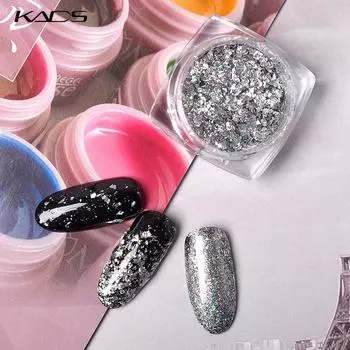 KADS 1 шт. 0,2 г лазерная пудра с павлином и серебряными блестками, маникюрные инструменты, подвески, пигмент, пыль, блестящая пудра, украшения для дизайна ногтей, Chorm