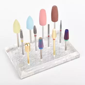 KADS 1 шт., 12 отверстий, держатель для сверл для ногтей, выставочный стенд, дисплей, выставочный акриловый профессиональный маникюрный инструмент для дизайна ногтей