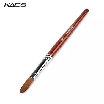 KADS 1 шт., 18 #, акриловая ручка Kolinsky, профессиональная кисть для наращивания геля для ногтей, круглая плоская головка, красная деревянная ручка для дизайна ногтей, кисть, инструмент