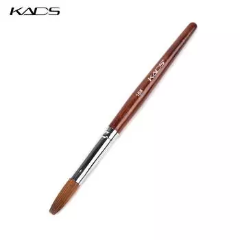 KADS 1pc 16 Маникюр кисти Колинский Акриловый начиненный красный деревянный ручка Круглая плоская головка Гель ногтя кисть для профессионального искусства ногтей