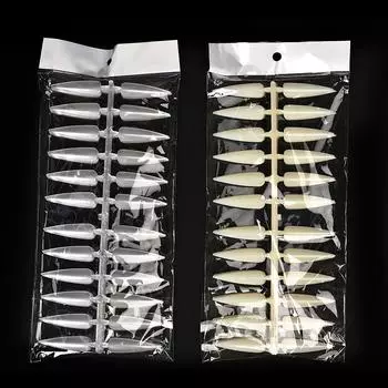 KADS 24 шт., накладные ногти, длинные ногти-шпильки, образец цвета, тренировочная палитра, прозрачный натуральный дисплей для ногтей