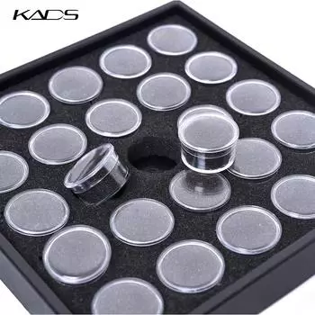 KADS 25 горшков, витрина, пустая блестящая пыль, порошок, витрина для ювелирных изделий, чехлы для маникюра, украшения, инструменты для дизайна ногтей