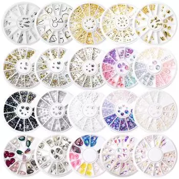 KADS 29 типов дизайна ногтей с плоской задней частью, украшение со стразами, стразы разных размеров, бриллианты AB, блестящие кристаллы, 3D блестящие драгоценные камни, аксессуары