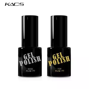 KADS 2 шт. гель-лак, верхнее покрытие, верхнее покрытие + базовое покрытие, основа для УФ-гель-лака, 9,5 мл, долговечный гель для ногтей