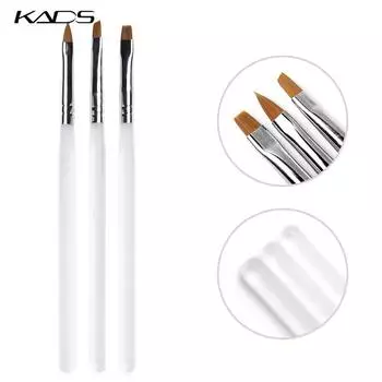 KADS 3 шт./компл., кисть для дизайна ногтей, ручка из матового стекла, УФ-гель, строитель, рисунок, ручка для резьбы, цветочный дизайн, инструмент для маникюрного салона «сделай сам»
