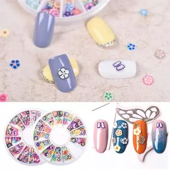 KADS 3D фруктовые ломтики украшения для дизайна ногтей Полимерная глина крошечный цветок бабочка дизайн поставки аксессуары для ногтей украшения