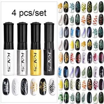 KADS 4 шт./компл. набор лаков для ногтей красочный лак для стемпинга ногтей печать лак для ногтей